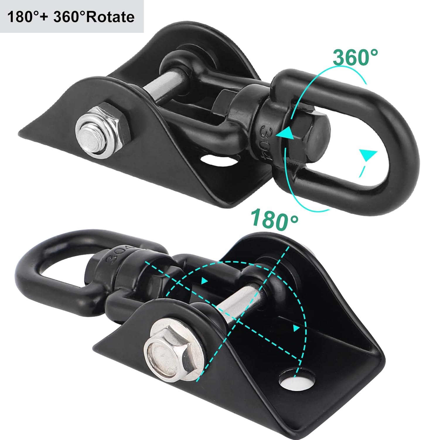 Porch Swing Hanging Kit, 360°Rotating 1200 lb Capacity Hanger for Porch Swing, Hammocks, Swing Chair (2 Pack)